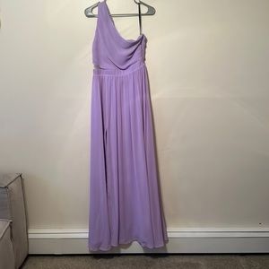 NBD one shoulder lilac gown